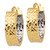 14K Yellow Gold & Rhodium Polished and Diamond-Cut Square Tube Circle Hoop Earrings - View 2