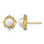 14K Yellow Gold Madi K 5-6 mm White Button Cultured Freshwater Pearl and 0.04ct Diamond Stud Earrings, 9.85 mm Long