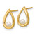 14K Yellow Gold Polished Cultured Freshwater Pearl Teardrop Stud Earrings, 11.4 mm - View 2