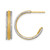 Rhodium-Plated 14K Two-Tone Gold Textured Woven 4 mm X 20 mm J-Hoop Post Earrings, 20.7 mm Long