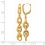 14K Yellow Gold Polished And Brushed Chain Link Dangle Leverback Drop Earrings, 56 mm - View 3