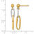 14K Two-Tone Gold Hollow Polished Fancy Long Link Dangle Earrings, 28.4 mm - View 3
