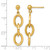 14K Yellow Gold Hollow Polished Ovals Dangle Earrings, 35 mm - View 3