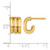 14K Yellow Gold Hollow 3.2 x 11.5 mm Polished Oval3-Row J-Hoop Post Earrings, 11.45 mm Long - View 3