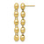 14K Yellow Gold Hollow Polished Oval Beaded Dangle Earrings, 39 mm
