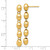 14K Yellow Gold Hollow Polished Oval Beaded Dangle Earrings, 39 mm - View 3