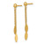 14K Yellow Gold Polished Ovals and Chain Dangle Earrings, 36.2 mm - View 2