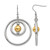 Stainless Steel Polished and Textured Yellow Ion-Plated Shepherd Hook Drop French Wire Earrings