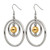 Stainless Steel Polished and Textured Yellow Ion-Plated Shepherd Hook Drop French Wire Earrings - View 3