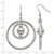 Stainless Steel Polished and Textured Geometric Circle Dangle French Wire Earrings - View 5