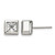 Chisel Stainless Steel Polished Square Cubic Zirconia Stud Earrings