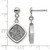 Stainless Steel Polished with Silver Druzy Post Dangle Earrings - View 4