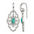 Chisel Stainless Steel Polished Simulated Turquoise and Cubic Zirconia Dangle Shepherd Hook Drop French Wire Earrings, 20 mm Wide