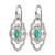 Chisel Stainless Steel Polished Simulated Turquoise and Cubic Zirconia Dangle Shepherd Hook Drop French Wire Earrings, 20 mm Wide - View 3