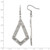 Stainless Steel Polished Textured Ornate Geometric Dangle French Wire Earrings - View 5