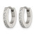 Chisel Stainless Steel Brushed and Polished with Cubic Zirconia 2 mm Hinged Hoop Earrings, 13 mm Long - View 3