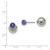 Stainless Steel Polished Ball with Blue Glass Reversible Ball Stud Earrings - View 2