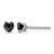 Chisel Stainless Steel Polished 4 mm Black Heart Cubic Zirconia Stud Stud Earrings, 4.31 mm Long