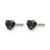 Chisel Stainless Steel Polished 4 mm Black Heart Cubic Zirconia Stud Stud Earrings, 4.31 mm Long - View 3