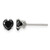Chisel Stainless Steel Polished 5 mm Black Heart Cubic Zirconia Stud Stud Earrings, 5.24 mm Long