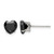 Chisel Stainless Steel Polished 7 mm Black Heart Cubic Zirconia Stud Stud Earrings, 7.12 mm Long