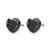 Chisel Stainless Steel Polished 7 mm Black Heart Cubic Zirconia Stud Stud Earrings, 7.12 mm Long - View 3