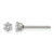 Chisel Stainless Steel Polished 3 mm Round Cubic Zirconia Stud Stud Earrings, 3.28 mm Long