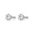 Chisel Stainless Steel Polished 3 mm Round Cubic Zirconia Stud Stud Earrings, 3.28 mm Long - View 3
