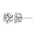 Chisel Stainless Steel Polished 9 mm Round Cubic Zirconia Stud Stud Earrings, 10.05 mm Long