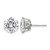 Chisel Stainless Steel Polished 10 mm Round Cubic Zirconia Stud Stud Earrings, 10.85 mm Long