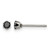 Chisel Stainless Steel Polished 3 mm Black Round Cubic Zirconia Stud Stud Earrings, 3.32 mm Long