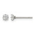 Chisel Stainless Steel Polished 3 mm Square Cubic Zirconia Stud Stud Earrings, 3.43 mm Long