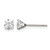 Chisel Stainless Steel Polished 4 mm Square Cubic Zirconia Stud Stud Earrings, 4.54 mm Long