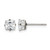 Chisel Stainless Steel Polished 5 mm Square Cubic Zirconia Stud Stud Earrings, 5.54 mm Long