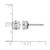 Chisel Stainless Steel Polished 5 mm Square Cubic Zirconia Stud Stud Earrings, 5.54 mm Long - View 5