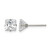 Chisel Stainless Steel Polished 6 mm Square Cubic Zirconia Stud Stud Earrings, 6.63 mm Long