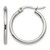 Chisel Stainless Steel Polished 22 mm Diameter 2 mm Hoop Earrings