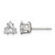 Chisel Stainless Steel Polished 6 mm Triangle Cubic Zirconia Stud Stud Earrings, 6.37 mm Long