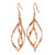 Chisel Stainless Steel Polished Rose Ion-Plated Dangle Shepherd Hook Drop French Wire Earrings, 66.53 mm - View 3