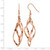 Chisel Stainless Steel Polished Rose Ion-Plated Dangle Shepherd Hook Drop French Wire Earrings, 66.53 mm - View 5