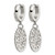 Chisel Stainless Steel Polished Flower Dangle Hinged Hoop Drop Earrings, 36.32 mm - View 3