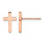 Chisel Stainless Steel Polished Rose Ion-Plated Cross Stud Earrings, 12.02 mm