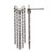 Stainless Steel Polished with Dangle Chain Post Drop Earrings, 35.28 mm