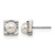 Chisel Stainless Steel Polished Simulated Pearl Square Stud Earrings, 7.6 mm