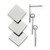 Chisel Stainless Steel Polished Squares Post Dangle Earrings, 36.9 mm