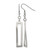 Chisel Stainless Steel Polished Twisted Rectangle Dangle Shepherd Hook Drop French Wire Earrings, 38.7 mm