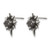 Chisel Stainless Steel Antiqued and Polished with Black Cubic Zirconia Stud Earrings, 15.2 mm - View 2
