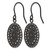 Stainless Steel Polished Black Ion-Plated Laser Cut Shepherd Hook Drop French Wire Earrings, 24.1 mm - View 2