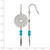 Stainless Steel Polished with Imit.Turquoise Dreamcatcher Dangle French Wire Earrings, 68.23 mm - View 4