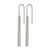 Stainless Steel Polished Bar Post Dangle Earrings, 77.87 mm - View 3